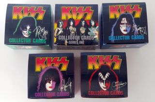 Kiss Band Cornerstone Card Series 1 Gold Foil 2nd Printing Full 5 Box Set 1998