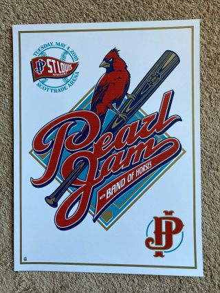 Pearl Jam Official Concert Poster St Louis May 4 2010 With Band Of Horses Mark 5