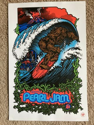 Pearl Jam Official Concert Poster Seattle Key Arena 09 - 21 - 09 Ames Bros
