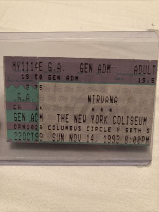 Nirvana Kurt Cobain Rare Ticket Stub Pearl Jam Soundgarden Alice In Chains Aic