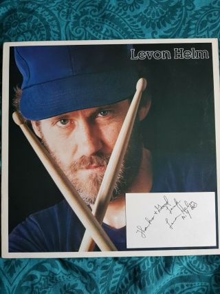 The Band Levon Helm Signed Vintage 80s Autograph And Vinyl Not Signed.  Bob Dylan