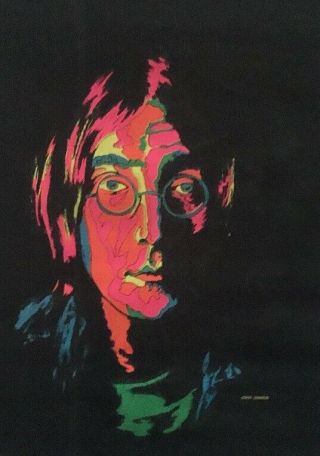 John Lennon Blacklight Vintage Poster Psychedelic Pin - Up 1960 