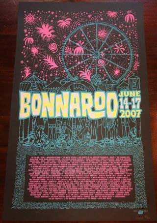 Bonnaroo 2007 Ames S/n Poster Widespread Panic Tool Wilco White Stripes Flips