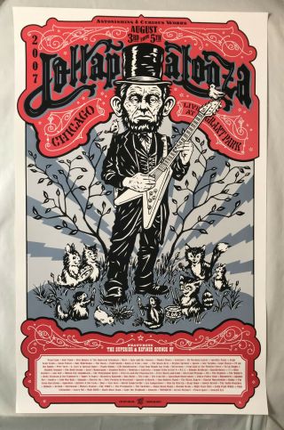 Pearl Jam Lollapalooza Poster Chicago Il 2007 Ames Bros Design Art
