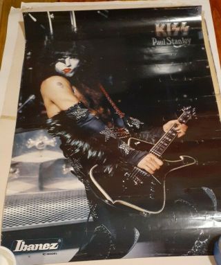 Kiss Paul Stanley 1978 Ibanez Ad Promo Poster Ic Model