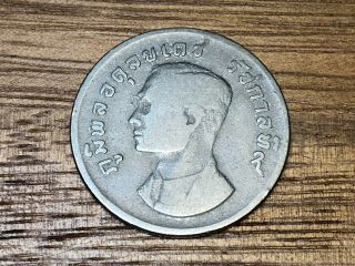 Copper - Nickel 1 Bath Coin King Rama 9 Be 2517 Or 1974
