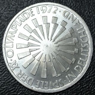 1972 F Germany - 10 Deutsche Mark -.  625 Silver - Olympic Games In Munich - Lustre