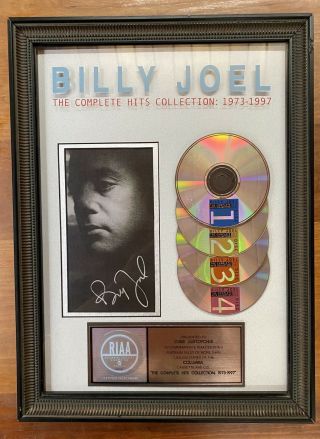 Billy Joel Commemorative Riaa Award Columbia Platinum 1973 - 1997 Complete Hits