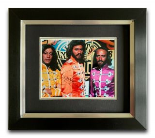 Barry Gibb Hand Signed Framed Photo Display - Bee Gees - Music Autograph.