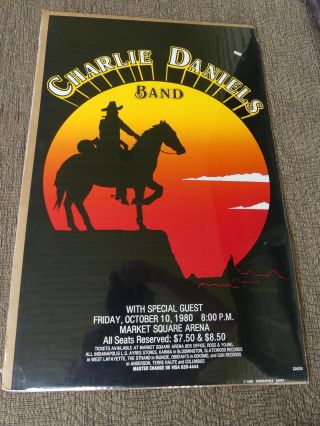 Vintage Charlie Daniels Band 1980 Concert Poster Advertising Nip