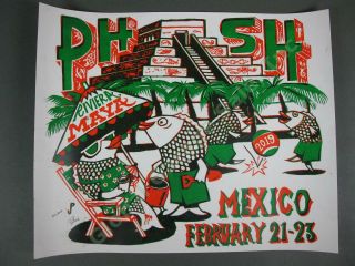 February 2019 Phish Riviera Maya Mexico Signed Jim Pollock Le Poster 316/1000 Nr