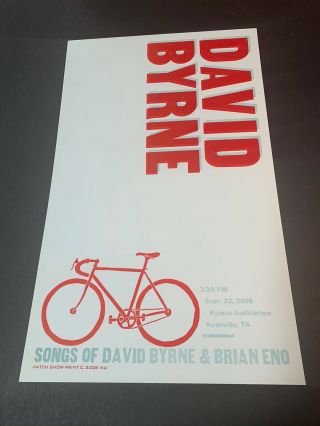 David Byrne Brian Eno Ryman Nashville 2008 Hatch Show Print Poster