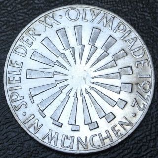 1972 G Germany - 10 Deutsche Mark -.  625 Silver - Olympic Games In Munich -