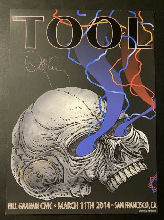 2014 Tool Band Signed Concert Poster Lithograph San Francisco,  Ca Night 1