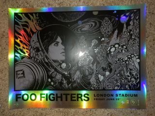 Foo Fighters London Stadium Poster Rainbow Foil Ae S/n 21/25 June 22 2018