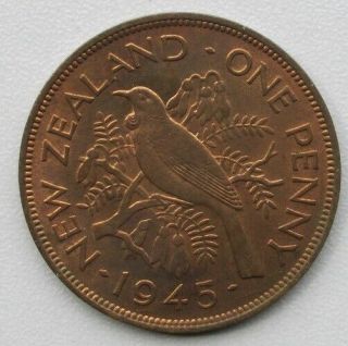 Zealand 1945 Penny,  Unc,