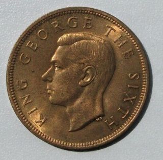 Zealand 1951 Penny,  UNC,  Red 2