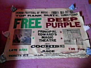 Deep Purple Concert Poster Top Rank Suite Sunderland 16 October 70