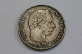Denmark 2 Kroner 1875 Silver B19 K5887