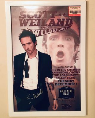 Scott Weiland Signed Poster From Last Show Dec 1/15 Toronto Framed W.  Tiket Stub