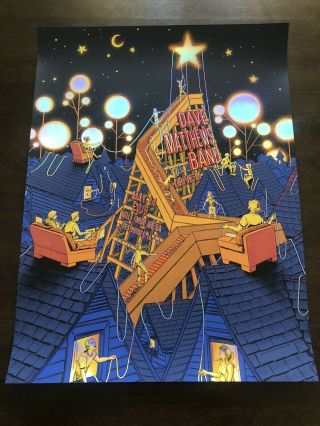Dave Matthews Band Foil Drive In Poster Des Moines Ia James Flames Signed /25