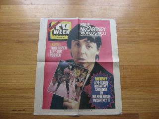Paul Mccartney / Kiss - Newsagent Promo Poster - Tv Week Australia 1980 - Beatles