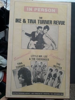 Ike & Tina Turner Concert Poster Boxing Style R&b Soul Funky Us Promo Advert