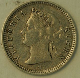 1900 H Xf Silver Hong Kong 5 Cents
