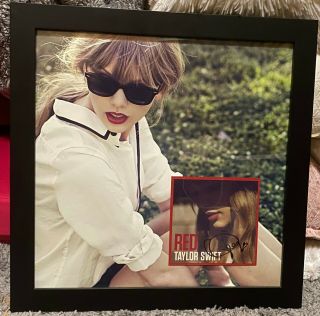 Taylor Swift Signed Framed Red Album Lithograph & Cd Cover Art,