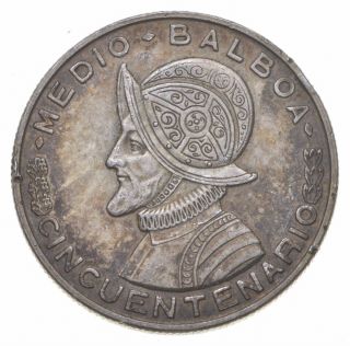 Silver - World Coin - 1953 Panama 1/2 Balboa - World Silver Coin 510