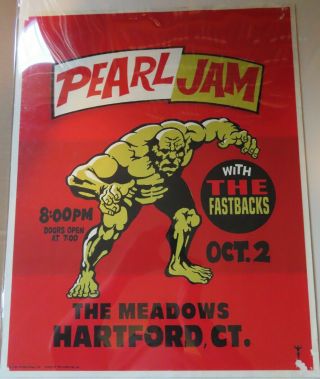 Pearl Jam 1996 Hartford,  Ct Print Poster The Meadows Ames Brothers