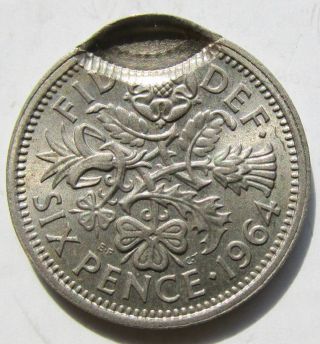 1964 Great Britain Sixpence 6d Double Struck
