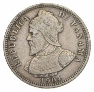 Roughly Size Of Quarter - 1904 Panama 10 Centesimos - World Silver Coin 588