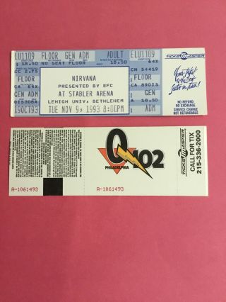 Nirvana Concert Ticket Nov 1993 Stabler Arena Gen Adm Ticketmaster