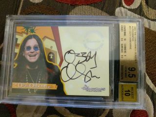 Bgs 9.  5 Ozzy Osbourne Inkworks 02’ Auto On Card A1 Black Sabbath,  Redemption