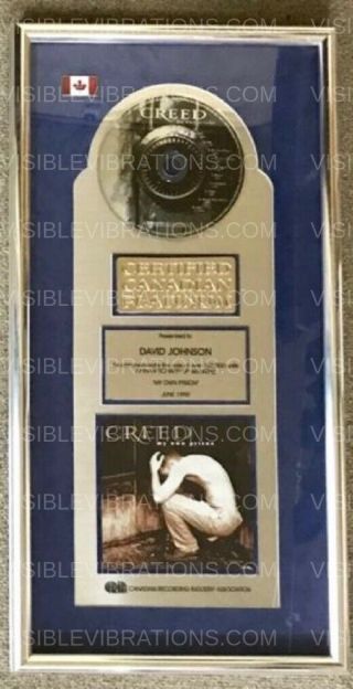 Creed Platinum Record Award My Own Prison Canadian Rare