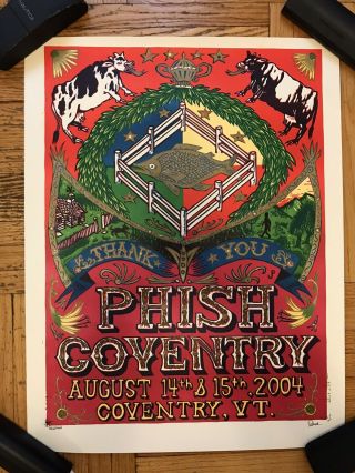 Phish Jim Pollock Poster Coventry Vt August 14 - 15,  2004 - 426/11000