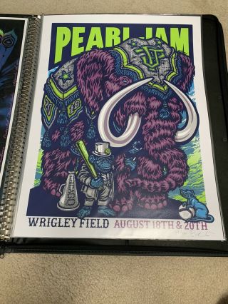2018 Pearl Jam Wrigley Field Chicago Artist Signed Concert Poster S/n X/300