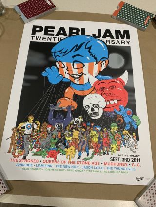 Pearl Jam Twenty Poster - Ames Bro - Alpine Valley Pj20