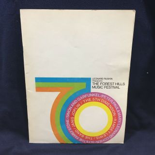 1970 Forest Hills Music Festival Program Simon & Garfunkle,  Sly,  5th Dimension