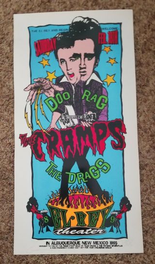 The Cramps Concert Poster.  Original; Signed By Artist; Ltd Edition
