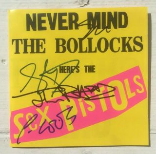 Sex Pistols Never Mind The Bollocks Fully Signed Line Up Cd Punk