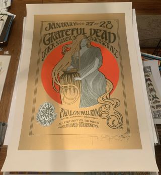 Stanley Mouse Signed Grateful Dead Fd45 Family Dog Screenprint By Chuck Sperry