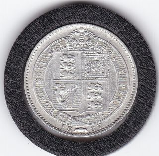 Queen Victoria 1887 Shilling (1/ -) Silver (92.  5) Coin