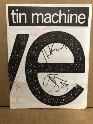 Signed David Bowie,  Reeves Gabrels Tin Machine Debut Tour Programme 1989