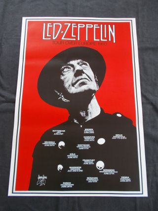 ,  1980 Led Zeppelin " Tour Over Europe " Poster,  Last Tour