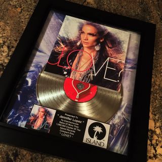 Jennifer Lopez Love? Million Record Sales Music Award Album Disc Lp Vinyl