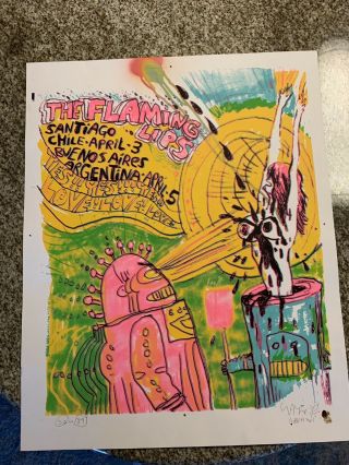 Flaming Lips Tour Poster Signed And Stamped With Wayne’s Bloood