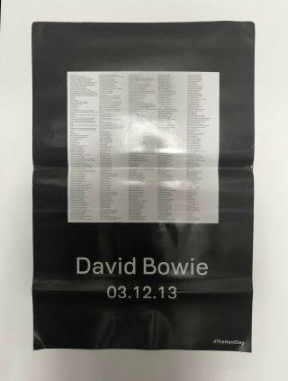 David Bowie The Next Day Fly - Poster 6 Signed By The Designer