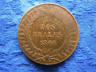 Argentina Buenos Aires 2 Reales 1860,  Km11 Cleaned